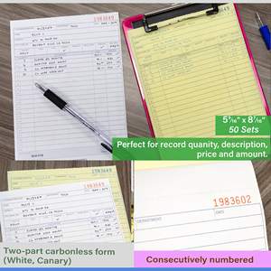 Papel sin carbón personalizado de 2 partes, formulario de pedido de venta A4145 x 210, libro de facturas de recibo de restaurante de Hotel, nota de entrega, libro de trabajo de contratista - Product Image 2