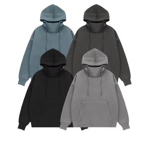 Sweat à capuche de prévention du vent en coton de qualité supérieure Poids lourd 400gsm Surdimensionné Unisexe Streetwear Pull à capuche pour hommes - Product Image 1