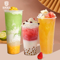 Gobelets en plastique transparents personnalisés de 12 oz, 16 oz, 22 oz, en PP, pour boissons aux fruits, au lait, au boba, au bubble tea