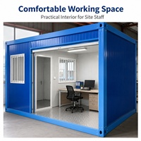 Maison de sécurité modulaire préfabriquée pour chantier extérieur, conteneur mobile avec porte et fenêtres