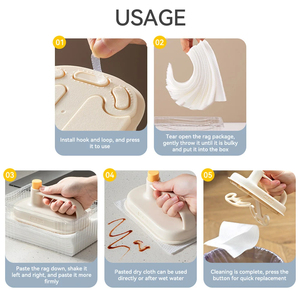 Wholesale Floor Brush with Replaceable Sponge for Kitchen Versatile Set Wipes - Product Image 4