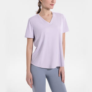 Camiseta grande para deportes al aire libre de secado rápido para <span class=keywords><strong>mujer</strong></span> Fat Sister 100kg Yoga Top Running Fitness Yoga manga corta - Product Image 3