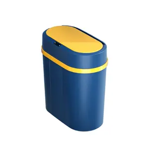 Smart Touchless Trash Can com Tampa 3.2 Gallon Motion Sensor Lixo Bin Estreito para Banheiro, Escritório, Sala de estar