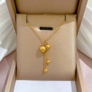 Female Stainless Steel Full-Body Cold Necklace Red Ins Net Clavicle <b>Chain</b> with Butterfly Shape Gold Plated Buddhism Accessories - Product Image 6