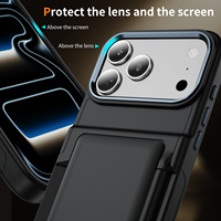 Casing HP 2-in-1 Multifungsi Desain Transparan Bahan TPU+PC untuk 16 Ponsel dengan Tempat Kartu