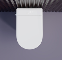 WC intelligent suspendu sans bride avec bidet intégré, auto-nettoyant, à sortie horizontale (P-trap)