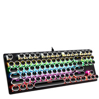 Keyboard Mekanik Gaming Cracked K550 Punk 87-Key RGB Backlit USB Wired Blue Switch untuk Desktop