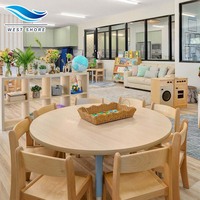 Ensemble table et chaises rondes en bois massif Montessori pour la maternelle, la garderie, l'école maternelle, les enfants, les centres d'apprentissage