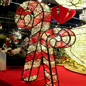 Candy Cane Christmas Motif Light LED Decoration for Holiday Entrance Pathway <b>Garden</b> Theme Display - Product Image 1