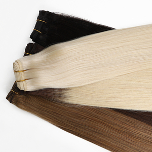 Extensioni per <span class=keywords><strong>capelli</strong></span> a doppia trama con macchina, extensioni per <span class=keywords><strong>capelli</strong></span> umani con trama invisibile in PU, extensioni per <span class=keywords><strong>capelli</strong></span> bionde Genius Weft, 100 grammi - Product Image 1