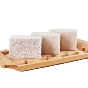 Jabón orgánico hecho a mano de etiqueta privada personalizada, barra de jabón de baño exfoliante Natural para el cuerpo, blanqueador, venta al por mayor