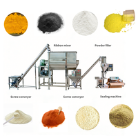 Mélangeur à ruban horizontal avec vis sans fin, ligne d'emballage de poudre, alimentation continue automatique, conception pour poudre de lait