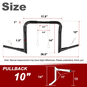<span class=keywords><strong>Guidon</strong></span> <span class=keywords><strong>Ape</strong></span> <span class=keywords><strong>Hanger</strong></span> Batwing 1,25 pouce en acier hydrofuge et étanche pour Touring Sportster Dyna 1996-2023 - Product Image 3