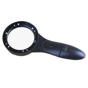 BIJIA 62mm Dia. Lentille de poche <span class=keywords><strong>loupe</strong></span> ESD 5X lumière LED noir classique <span class=keywords><strong>atelier</strong></span> utilisation matière plastique sûre à chaud - Product Image 1