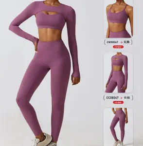 Conjuntos Deportivos de <span class=keywords><strong>Gimnasio</strong></span> de Nuevo Diseño 2023 Sin Costuras y Elásticos en Cuatro Direcciones para <span class=keywords><strong>Mujer</strong></span> Ropa de Entrenamiento de Moda - Product Image 6