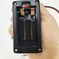 Support de batterie 9V noir pour guitare électrique et basse avec compartiment et couvercle, accessoire d'instrument