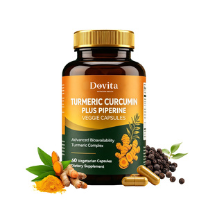 Capsules de Curcuma Bio et Curcumine avec Pipérine, Fabrication Américaine ODM, Soulagement des Douleurs Articulaires, Anti-inflammatoire, 60 Capsules Végétales - Product Image 1