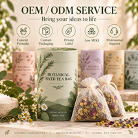 Sachets de bain botaniques en gros à la rose, lavande et camomille – Bain de fleurs aux herbes – Formule et emballage personnalisés OEM/ODM
