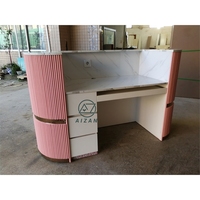 Comptoir de caisse rose haut de gamme de luxe petite entreprise hôtel magasin de vêtements réception salon de manucure réception