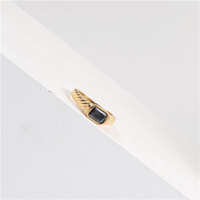 Bague de bijouterie en acier inoxydable épais avec strass et cristaux, style vintage, carrée noire, pour hommes et femmes, populaire, échantillon gratuit, bijoux XR