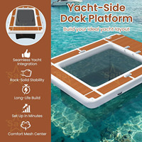 Plateforme flottante gonflable commerciale en PVC robuste, île flottante pour lac, pont de bain antidérapant en EVA pour bateau