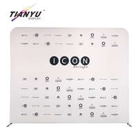 Stand de salon professionnel modulaire en aluminium avec tissu tendu, présentoir publicitaire portable, mur d'exposition