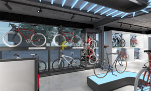 Expositor de Bicicletas de Madera para Tienda, Diseño Personalizado, Decoración para Tienda de Bicicletas, Mostradores para Tienda de Bicicletas - Product Image 3