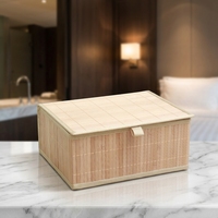 Panier de rangement rectangulaire en bambou et rotin PP personnalisé, le plus vendu, avec logo sur mesure, pour la maison
