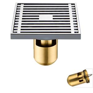 Drain de sol de douche carré moderne siphon de sol oxydé avec graphique à grille amovible pour salle de bain appartement - Product Image 5