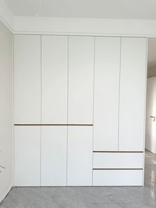 Armario de puerta plana Simple de <span class=keywords><strong>madera</strong></span> de venta directa de fábrica, <span class=keywords><strong>armarios</strong></span> de dormitorio de alta calidad hechos <span class=keywords><strong>a</strong></span> <span class=keywords><strong>medida</strong></span>, armario de fácil montaje - Product Image 4