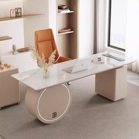 Bureau d'ordinateur de style italien, luxe léger, design en panneau de roche, pour bureau à domicile, salon de beauté, consultation