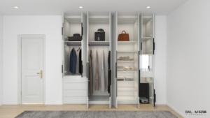 Camminata moderna nell'armadio in pannelli di particelle ad angolo camera da letto armadio modulare in vetro <span class=keywords><strong>Almira</strong></span> armadio con toletta Design - Product Image 4