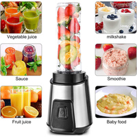 Mélangeur personnel S/S Face & Smoothie Maker avec 2 presse-agrumes rétro Portable avec bouteilles 500W licuadora