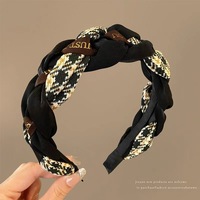 Bandeau large tressé en tweed personnalisable |   Directement de l'usine |   Accessoires pour cheveux rétro d'automne