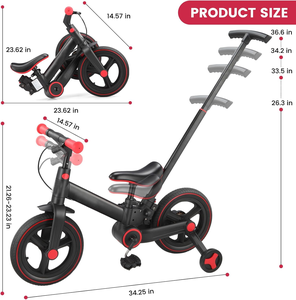 אופני איזון Brightbebe 5 ב-1 12 אינץ' מאלומיניום לילדים, צעצוע רכיבה חיצוני, תקן EN, יוניסקס, לגילאי 2-4 שנים - Product Image 4