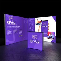 Stand d'exposition LED modulaire sur mesure, pliable, avec structure en aluminium, pour salon professionnel