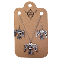 Parures Collier et Boucles d'Oreilles Style Western Vintage Tête de Taureau en Résine avec Motif Floral Perlé – Cadeaux de Mariage, Bijoux Tendance