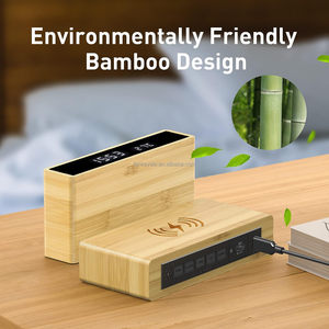 Wooden Digital Alarm <strong>Clock</strong> Wireless Charging <strong>Bedside</strong> with Three Alarms, Temperature Display, 3 Brightness Levels, - Product Image 6