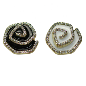 สวารอฟสกี้หินคริสตัลหรูหรา,ก้านตะปูติดกระดุมมุกฉลุลายเข็มเย็บผ้าเครื่องประดับโลหะสำหรับเสื้อโค้ท - Product Image 4