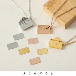 2022 acier inoxydable collier enveloppe médaillon meilleur ami cadeau pendentif caché amour vous Message lien chaîne pour les occasions de fête - Product Image 3