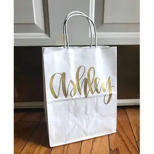 Wholesale price white paper shopping gift bag small shopping brown kraft paper bags with handles custom eco paper tote gift bags