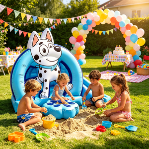 Château gonflable en PVC pour enfants, <span class=keywords><strong>chien</strong></span> dalmatien de dessin animé, structure gonflable portable pour jardin - Product Image 1