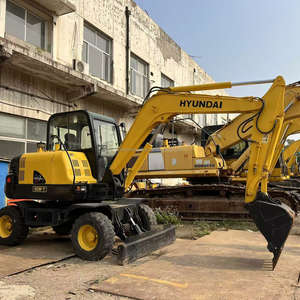 Mini excavadora de ruedas Hyundai 60W-7 original hecha en Corea, excavadora de ruedas usada hidráulica R60W para construcción, marca de importación - Product Image 6