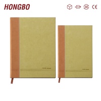 Hongbo Best-seller Portefeuille enveloppe reliure en cuir de litchi de style spirale de bureau A7 avec différents styles de feuilles de mouche disponibles