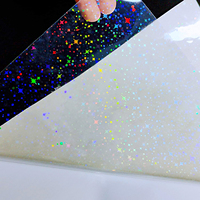 Film de plastification à froid holographique transparent résistant à l'eau, personnalisé, effet arc-en-ciel, doux, 8,5x11 A4, pour loisirs créatifs