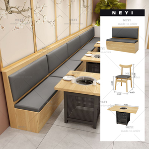Muebles Modernos, Sofá Circular de Madera Personalizado, Mesa Plegable Móvil para Comedor Escolar, Mesa de Cafetería para Conjuntos de Restaurantes Escolares - Product Image 1