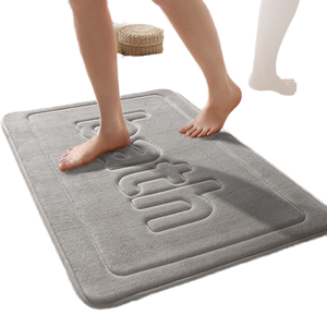 Tapis de bain modernes en velours corail, mousse à mémoire de forme, absorbants et antidérapants pour la maison, le sol, les toilettes, l'évier et la douche - Product Image 1