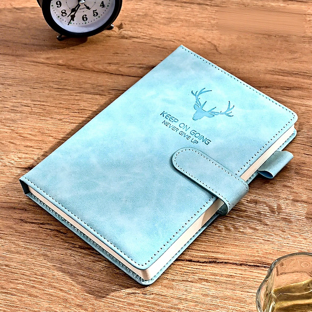 Blue leather buckle-deer head-180 sheets 360 pages