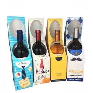 Caja de papel Kraft blanca con logotipo personalizado, embalaje ecológico para vino tinto, paraguas, termo, taza y leche para caja de regalo - Product Image 2