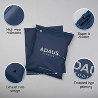Sacs d'emballage pour vêtements en plastique givré avec fermeture éclair, personnalisables avec votre logo, en polyéthylène recyclé